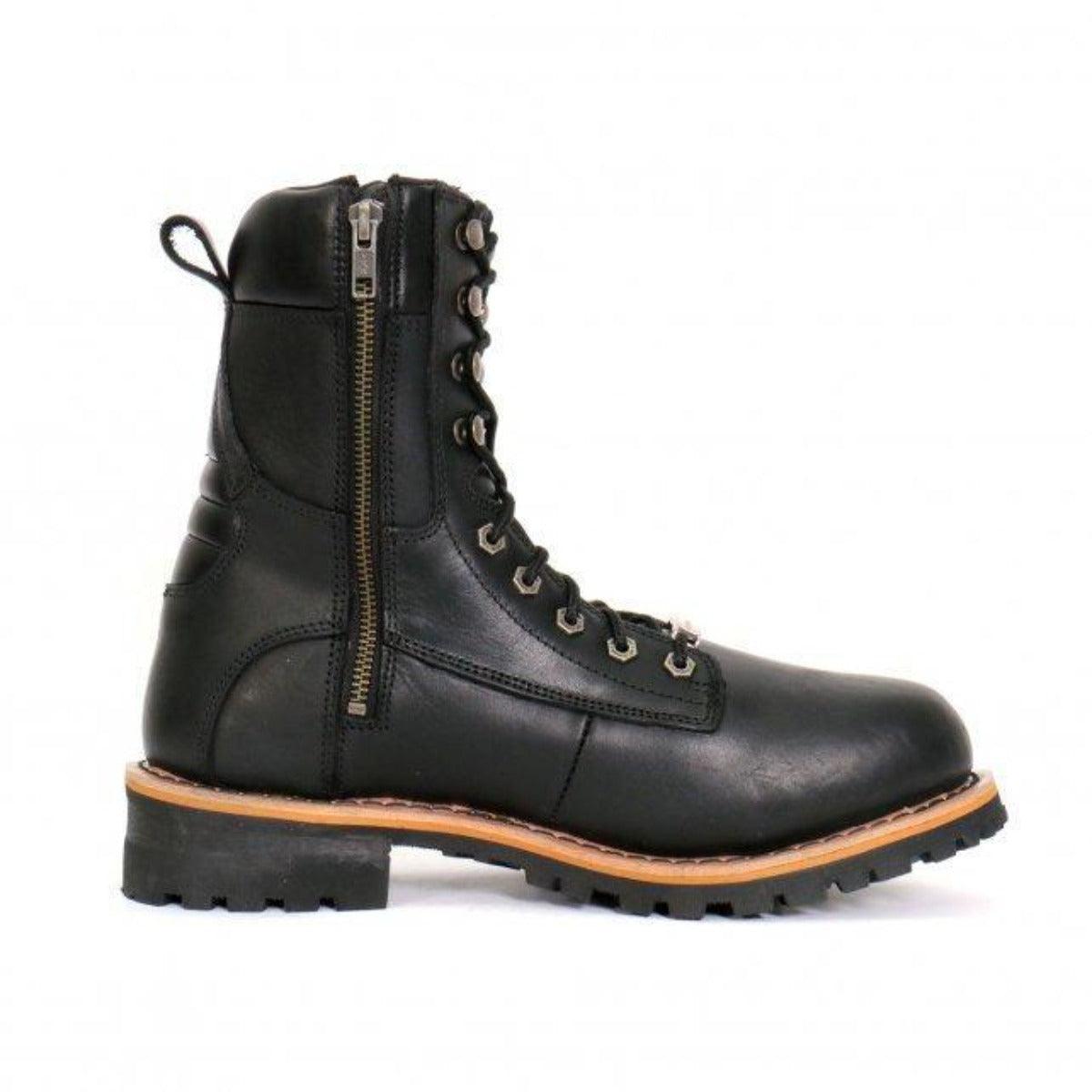 Hot Leathers Men's 8" Two-Tone Logger Boots - American Legend Rider