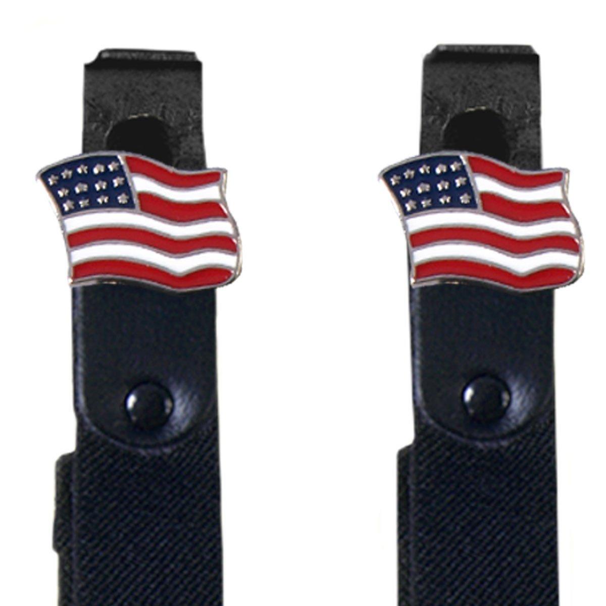 Hot Leathers American Flag Motorcycle Riding Pant Clips - American Legend Rider