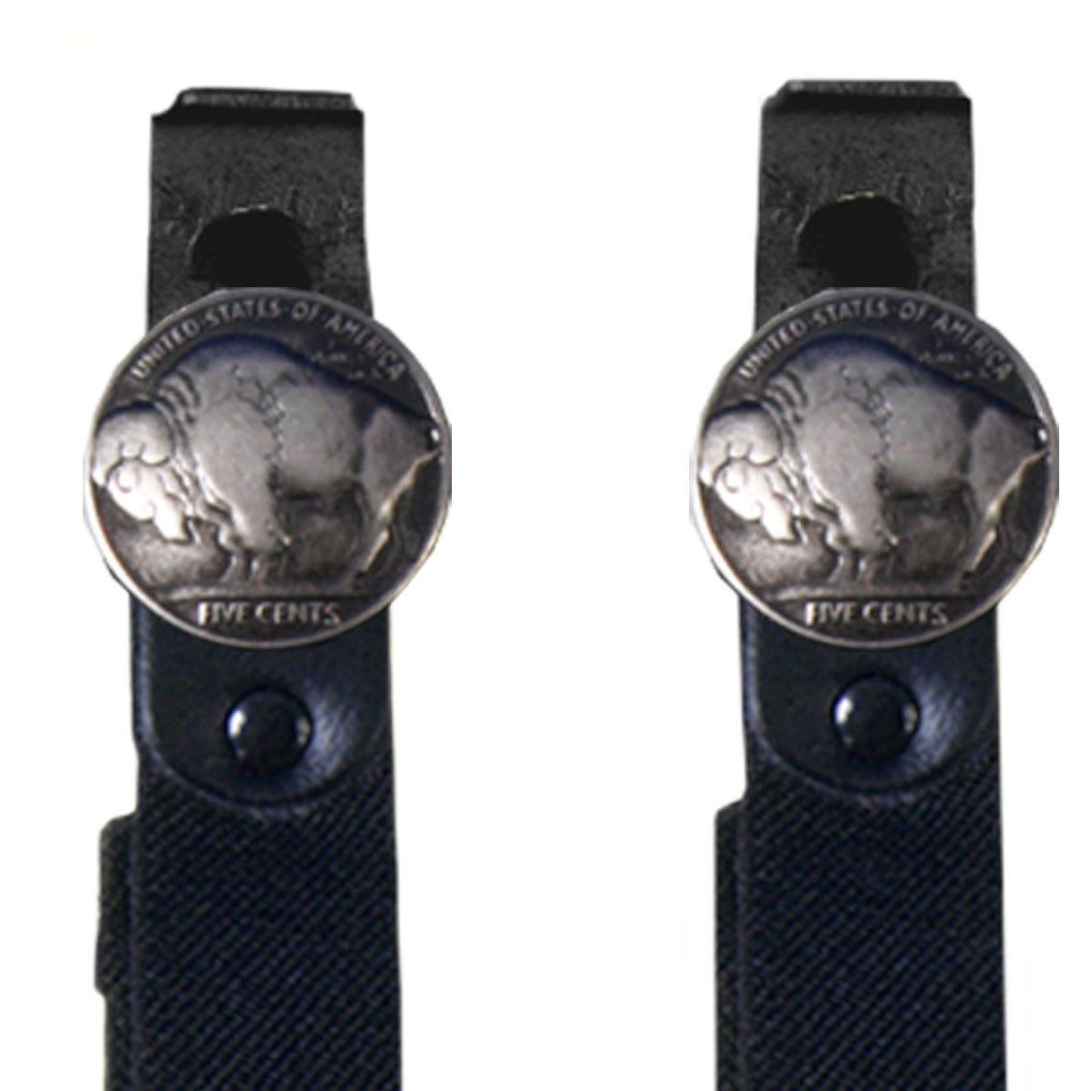 Hot Leathers Buffalo Nickel Motorcycle Riding Pant Clips - American Legend Rider