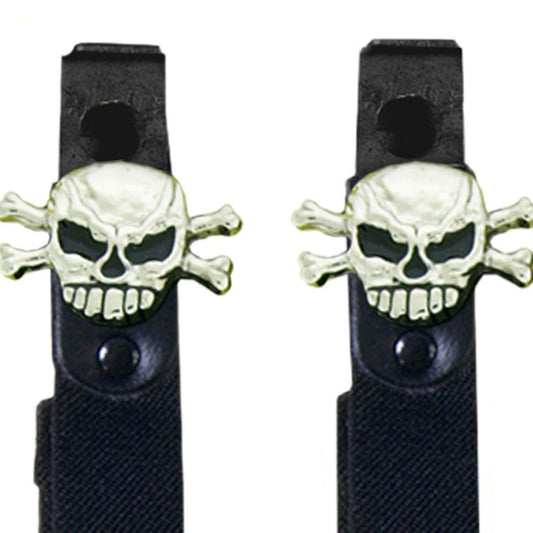 Hot Leathers Skull N' Bones Motorcycle Riding Pant Clips - American Legend Rider