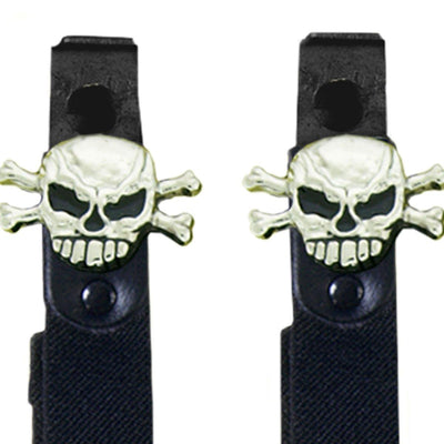 Hot Leathers Skull N' Bones Motorcycle Riding Pant Clips - American Legend Rider