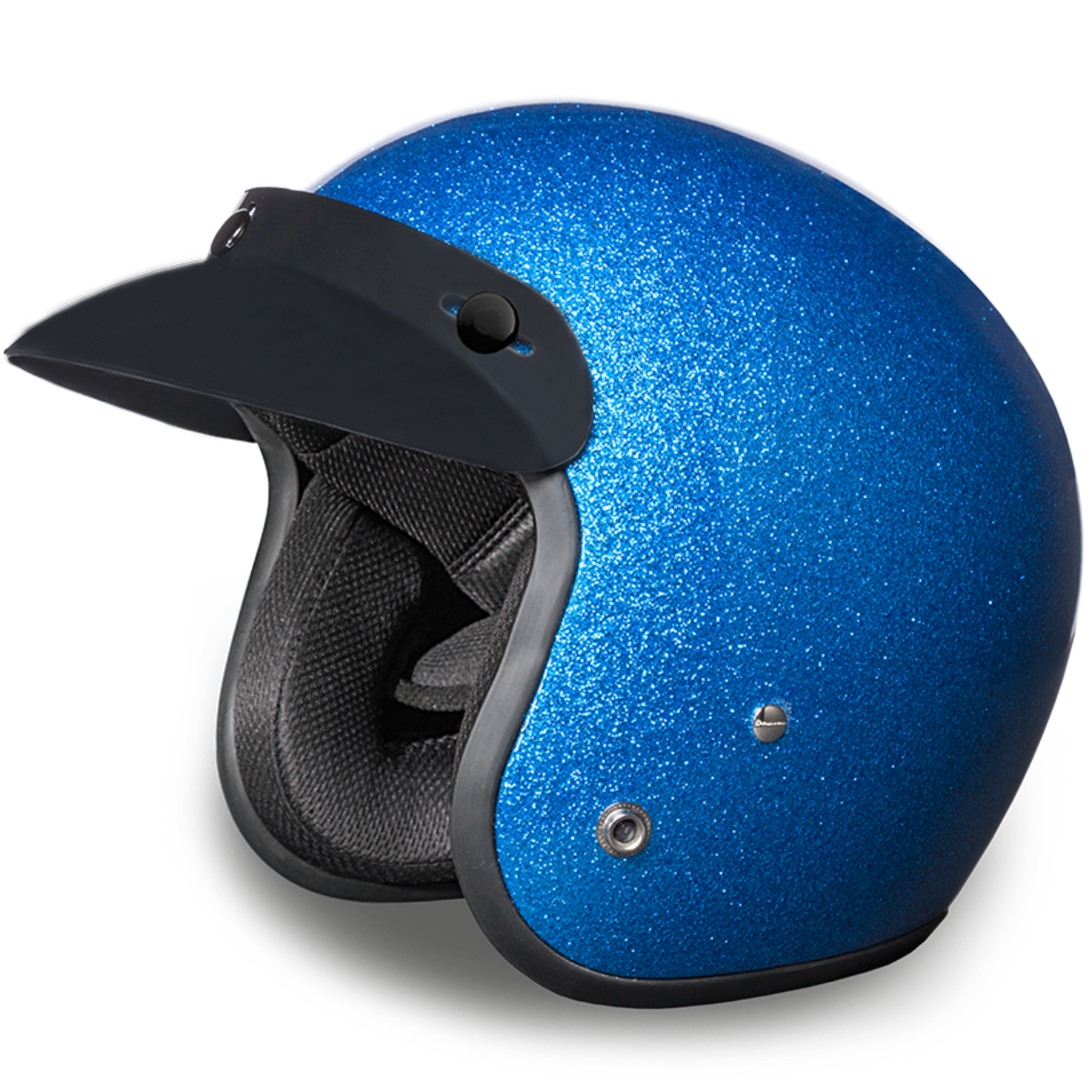 Daytona D.O.T. Cruiser Blue Metal Flake Motorcycle Open Face Helmet - American Legend Rider