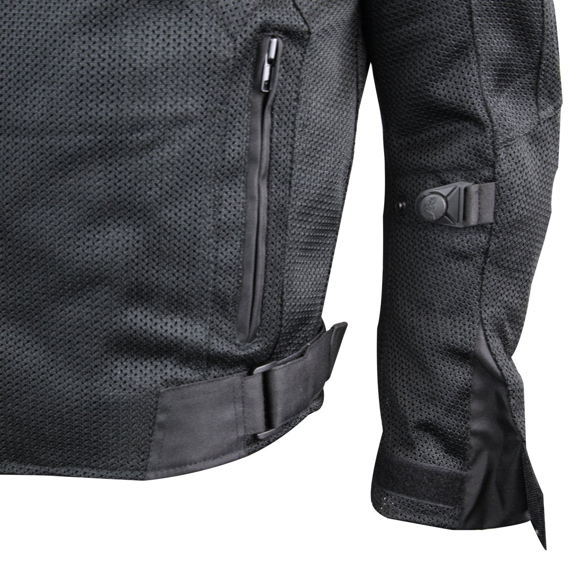 Vance Leather Men's Black Mesh Motorcycle Jacket with Insulated Liner and CE Armor