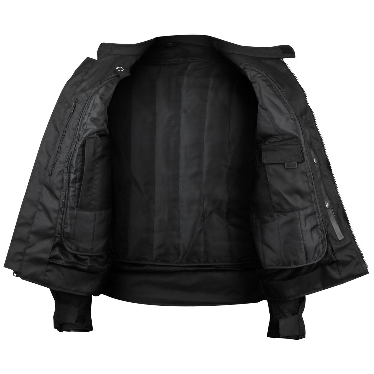 Vance Leather Men's Black Mesh Motorcycle Jacket with Insulated Liner and CE Armor