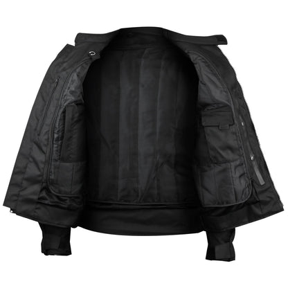 Vance Leather Men's Black Mesh Motorcycle Jacket with Insulated Liner and CE Armor