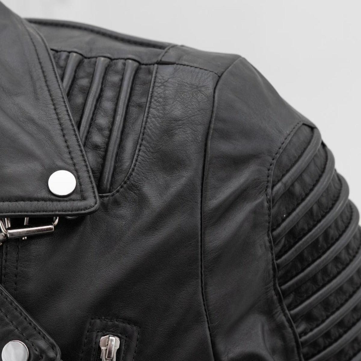First Manufacturing Brooklyn - Men's Lambskin Leather Jacket, Black - American Legend Rider