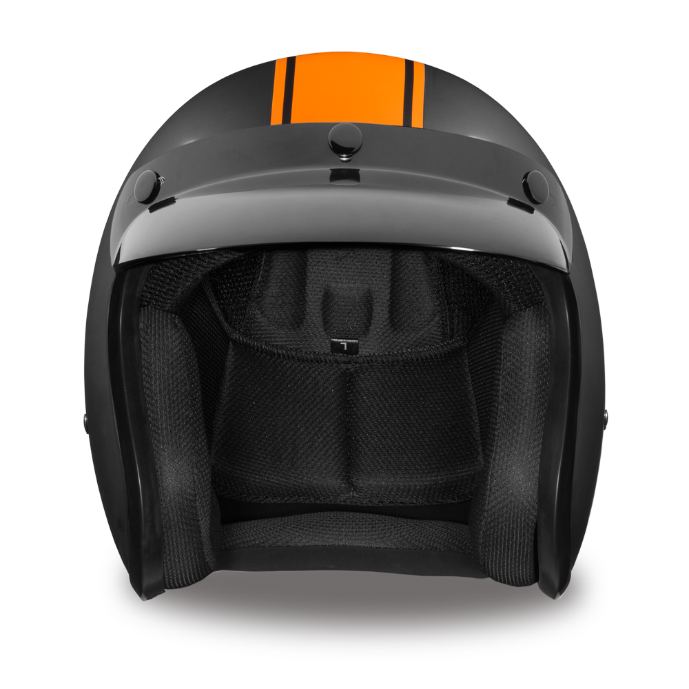 Daytona D.O.T Cruiser Orange Pin Stripe Helmet - American Legend Rider