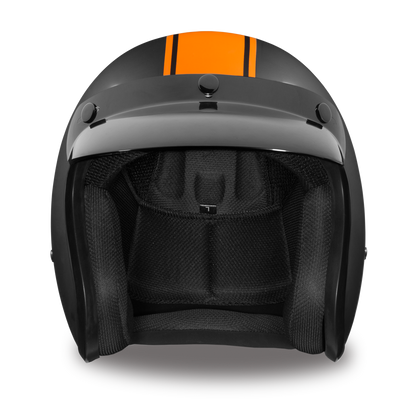 Daytona D.O.T Cruiser Orange Pin Stripe Helmet - American Legend Rider