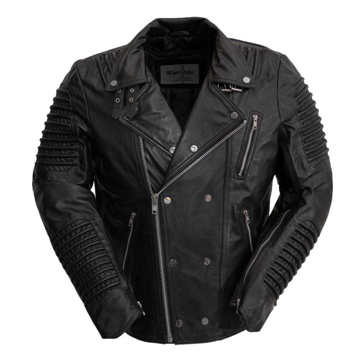 First Manufacturing Brooklyn - Men's Lambskin Leather Jacket, Black - American Legend Rider