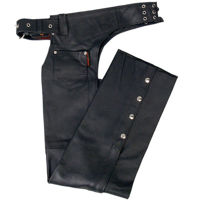 Hot Leathers Unisex Classic Style Leather Chaps - American Legend Rider