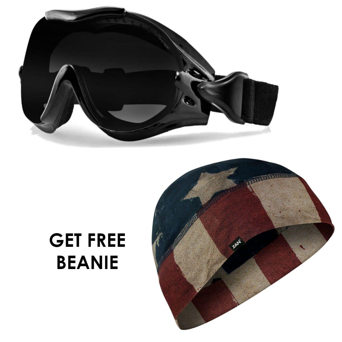 ZANHeadgear® Patriot Beanie with Bobster Interchangeable Goggles Bundle - American Legend Rider