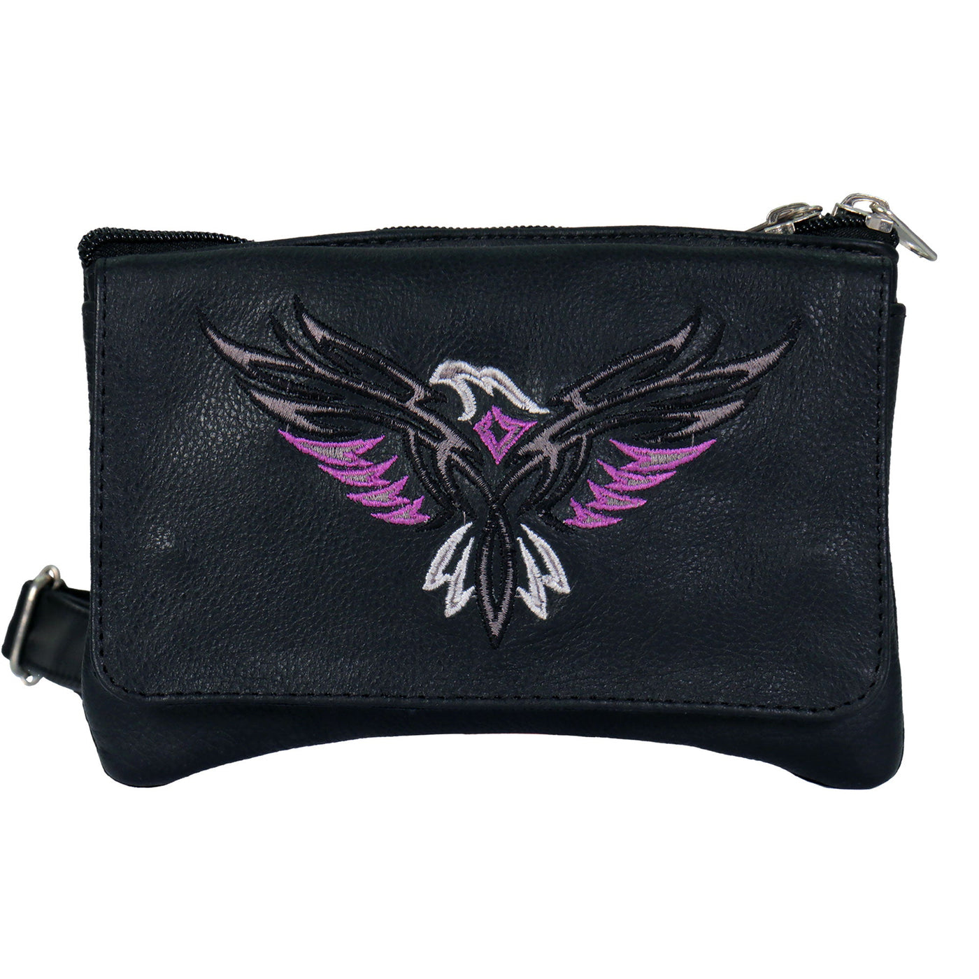 Hot Leathers CPE2006 Tribal Eagle Embroidered Ladies Clip Pouch Purse-8”X5”X1”