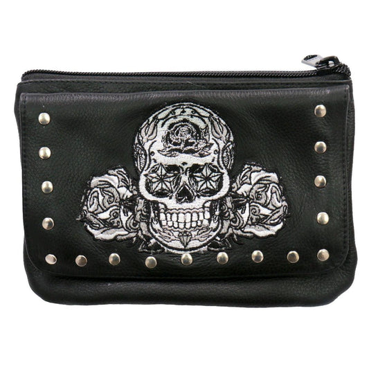 Hot Leathers Sugar Skull Clip Pouch - American Legend Rider