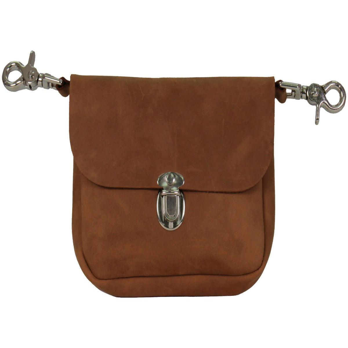 Hot Leathers Distressed Brown Leather Clip Pouch Purse - American Legend Rider