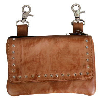 Hot Leathers CPS1015 Tan Studs Clip Pouch