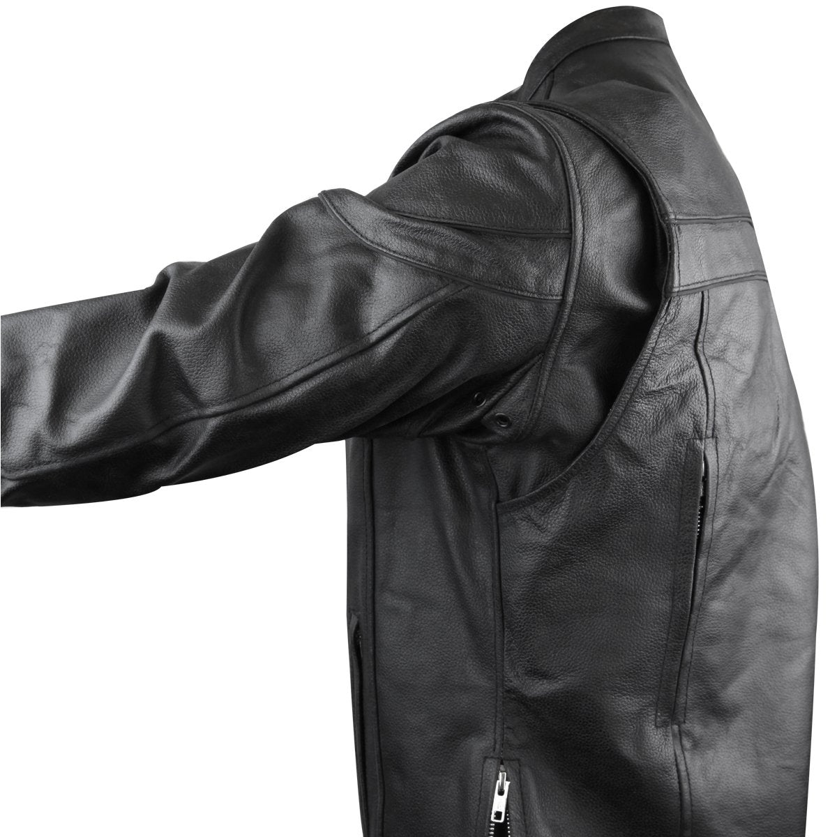 Vance Leather Men's Racer Jacket with Zippered Vents