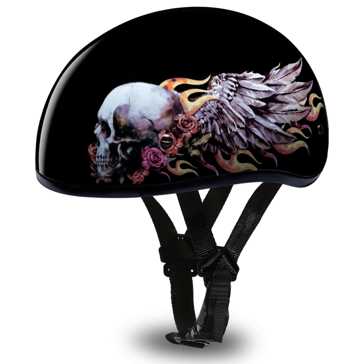 Daytona D.O.T Skull Wings Cap Helmet - American Legend Rider