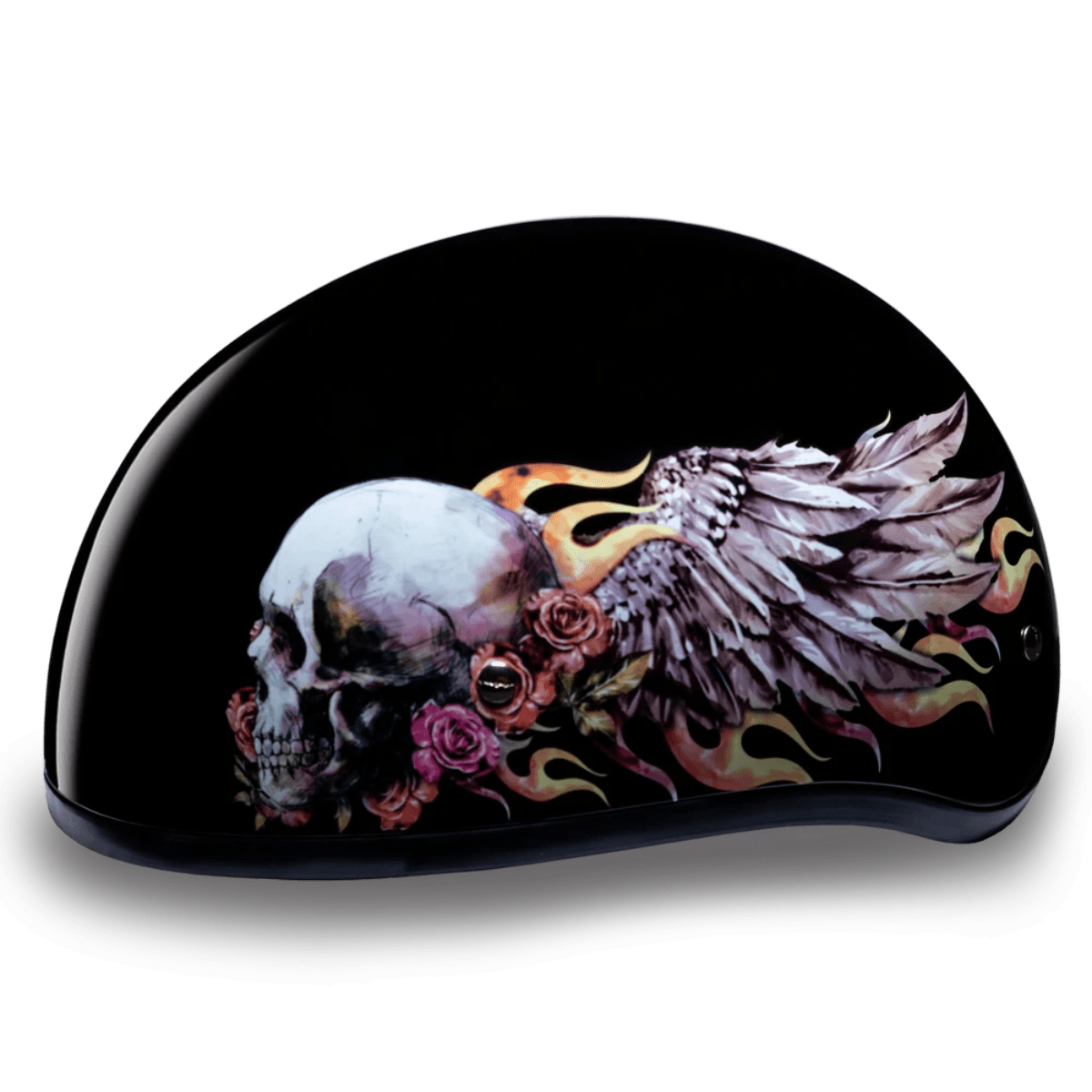 Daytona D.O.T Skull Wings Cap Helmet - American Legend Rider