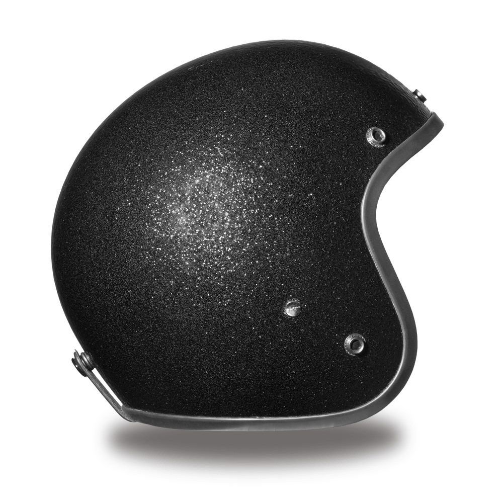 Daytona D.O.T. Cruiser Black Metal Flake Motorcycle Open Face Helmet - American Legend Rider