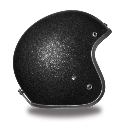 Daytona D.O.T. Cruiser Black Metal Flake Motorcycle Open Face Helmet - American Legend Rider