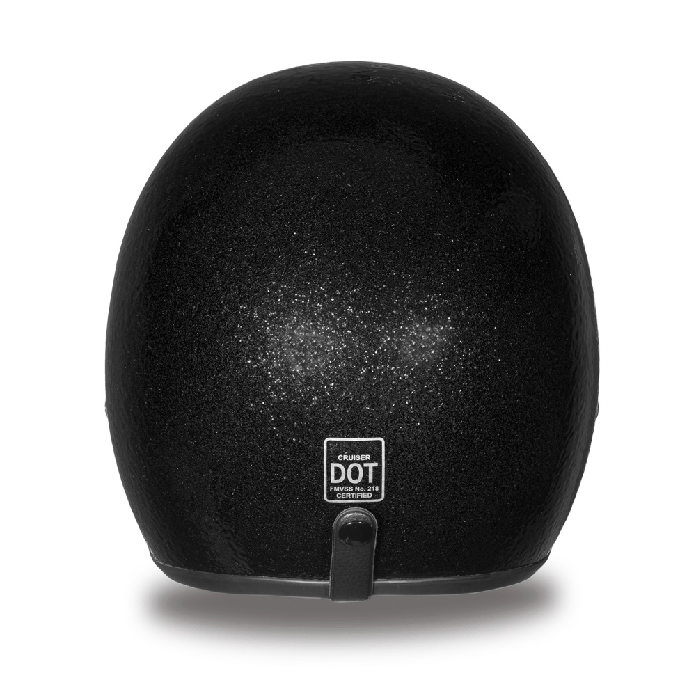 Daytona D.O.T. Cruiser Black Metal Flake Motorcycle Open Face Helmet - American Legend Rider