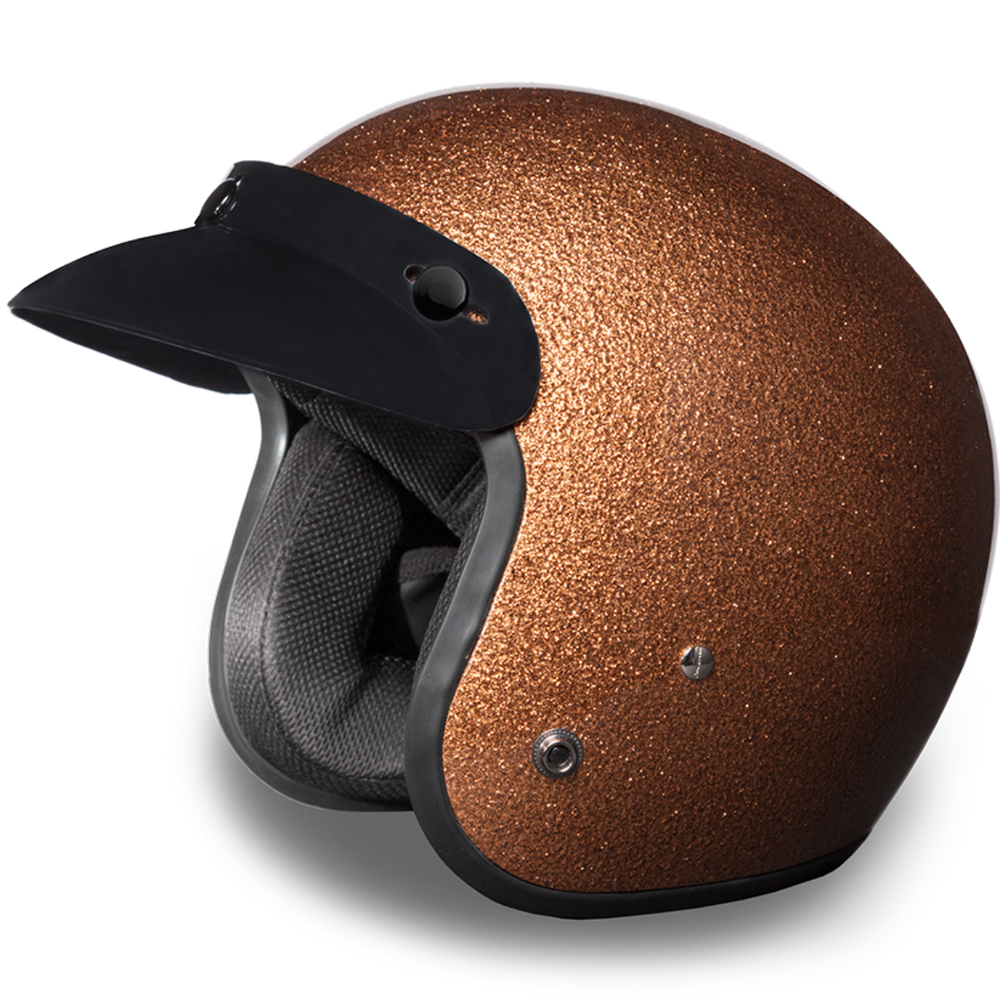 Daytona D.O.T Cruiser Motorcycle Helmet 3/4 Shell Root Beer Metal Flake