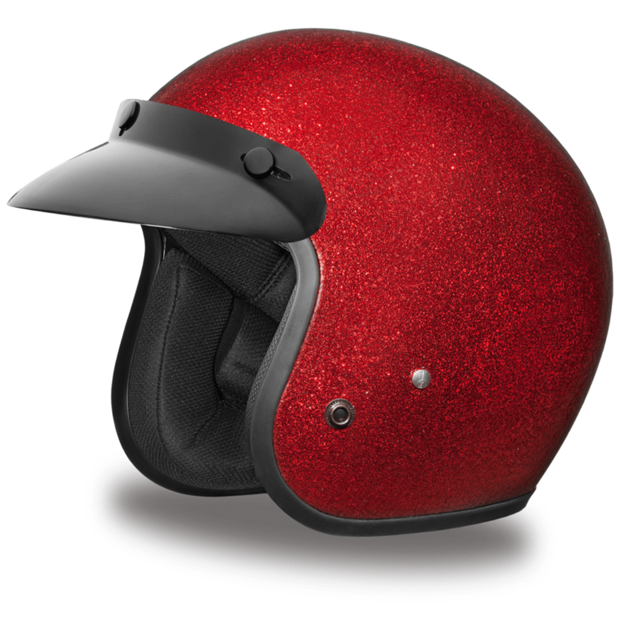 Daytona D.O.T. Cruiser Red Metal Flake Motorcycle Open Face Helmet, XS-2XL, Red - American Legend Rider
