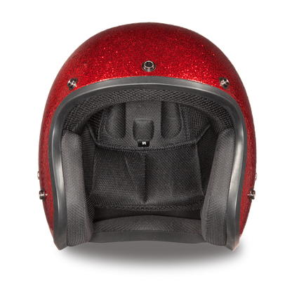 Daytona D.O.T. Cruiser Red Metal Flake Motorcycle Open Face Helmet, XS-2XL, Red - American Legend Rider