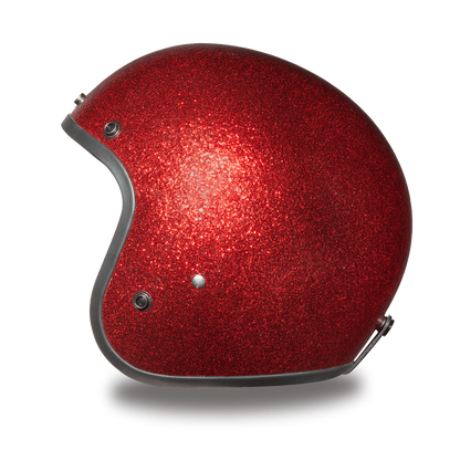 Daytona D.O.T. Cruiser Red Metal Flake Motorcycle Open Face Helmet, XS-2XL, Red - American Legend Rider