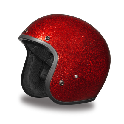 Daytona D.O.T. Cruiser Red Metal Flake Motorcycle Open Face Helmet, XS-2XL, Red - American Legend Rider