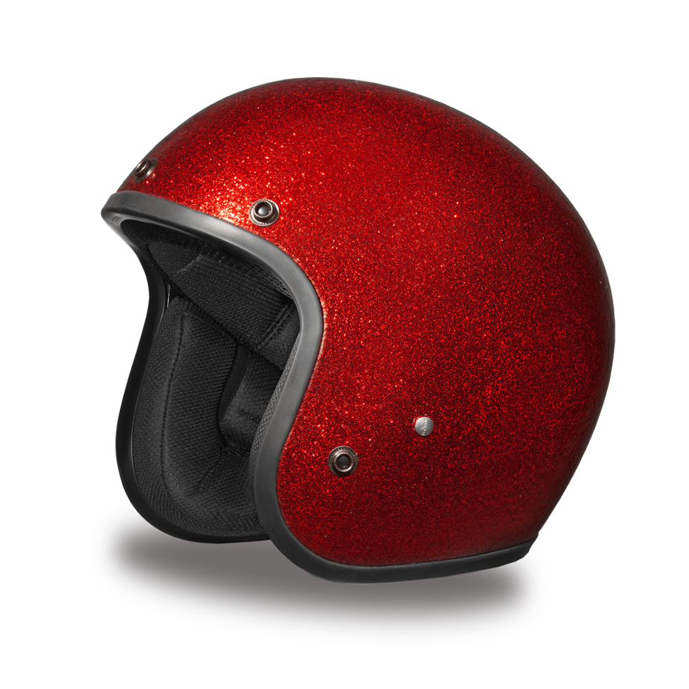 Daytona D.O.T. Cruiser Red Metal Flake Motorcycle Open Face Helmet, XS-2XL, Red - American Legend Rider