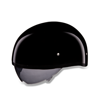 Daytona D.O.T Skull Cap Hi-Gloss Black Helmet with Inner Shield - American Legend Rider