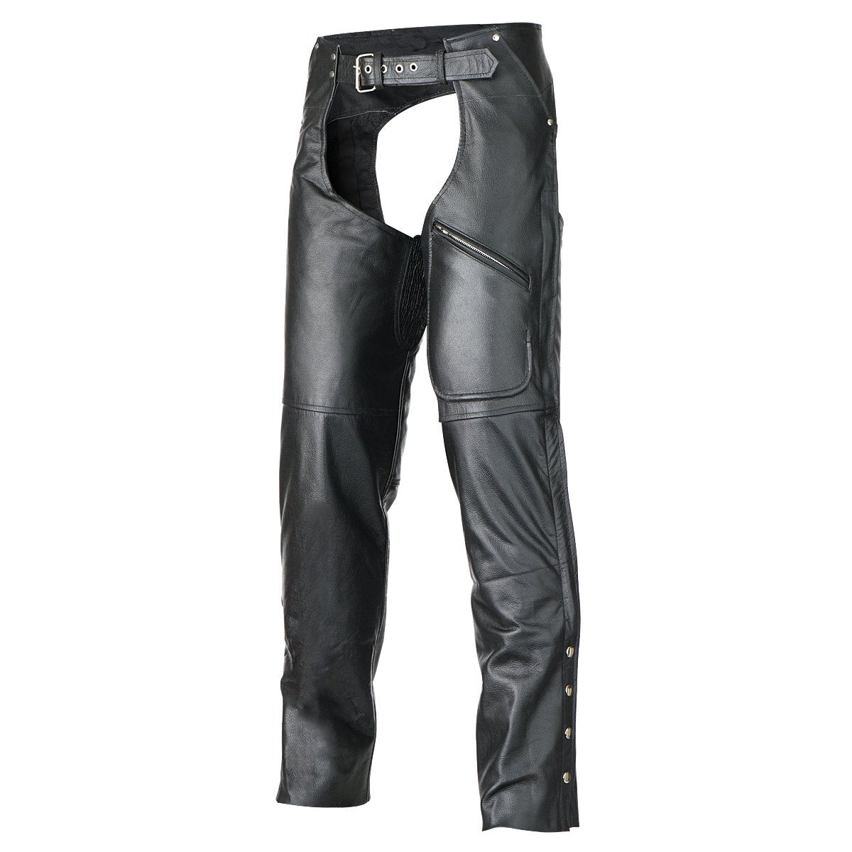 Vance Leather Women's Pants Style Zipper Pocket Naked Cowhide Leather Chaps
