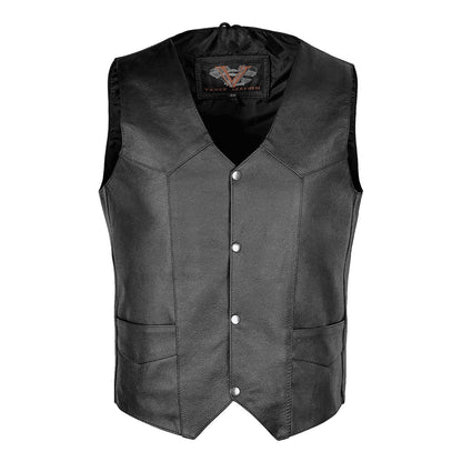 Vance Men's Basic Leather Plain-Side Vest