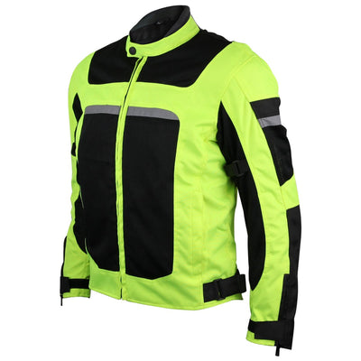 Vance Leather Advanced 3-Season Hi-Vis Mesh/Textile CE Armor Motorcycle Jacket