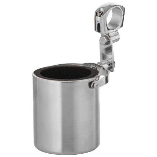 A Daniel Smart Diamond Plate Stainless Cup Holder on a white background.