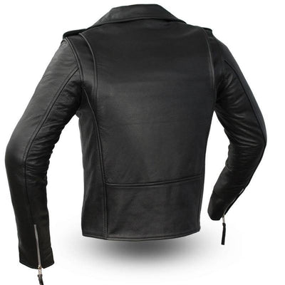 First Manufacturing Rockstar - Women's Motorcycle Leather Jacket, Black - American Legend Rider
