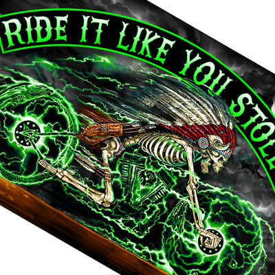 Hot Leathers FGA1062 Skeleton Cycle Full Size Biker Flag