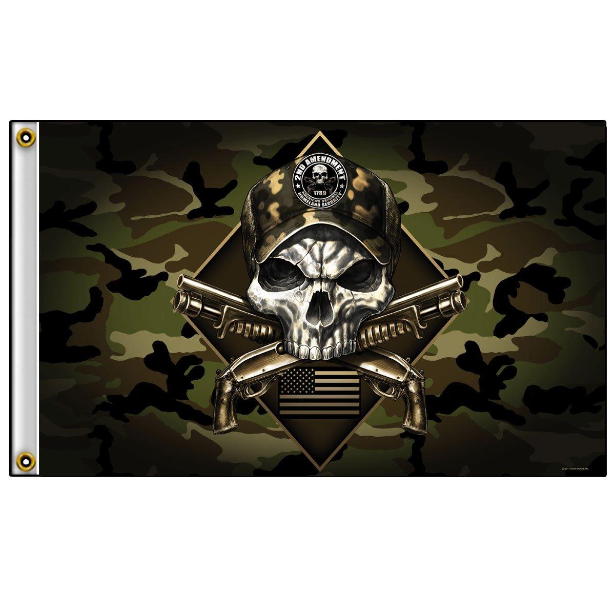 Hot Leathers Camo Skull Flag - American Legend Rider