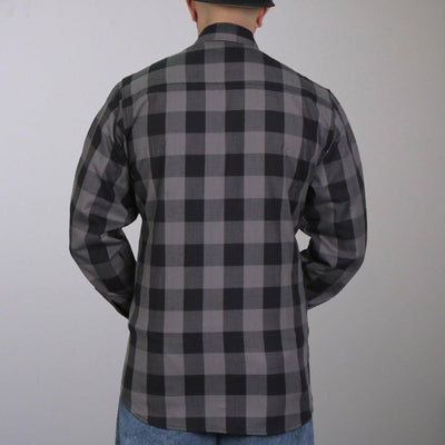 Hot Leathers Men's Black And Gray Long Sleeve Flannel - American Legend Rider