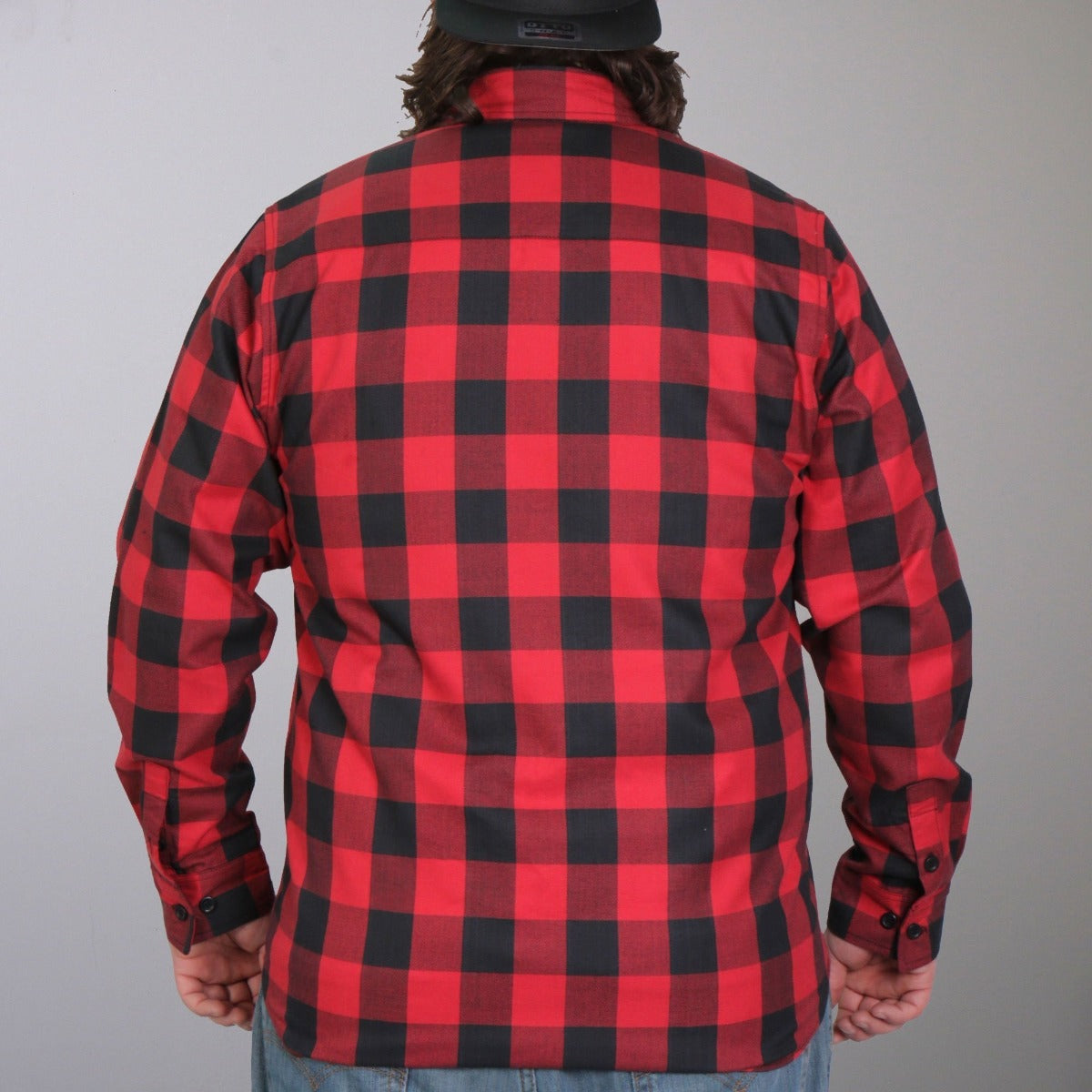 Hot Leathers Men's Black And Red Long Sleeve Flannel
