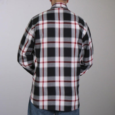 Hot Leathers Men's Black White And Red Long Sleeve Flannel - American Legend Rider