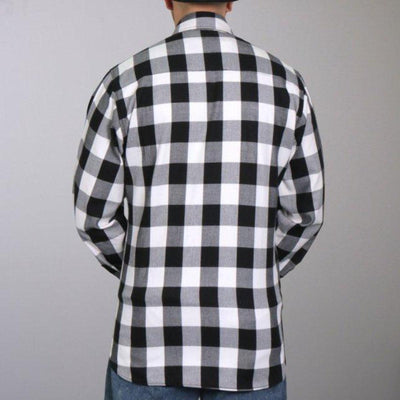 Hot Leathers Men's Black And White Long Sleeve Flannel - American Legend Rider