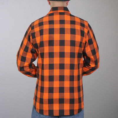 Hot Leathers Men's Orange And Black Long Sleeve Flannel - American Legend Rider