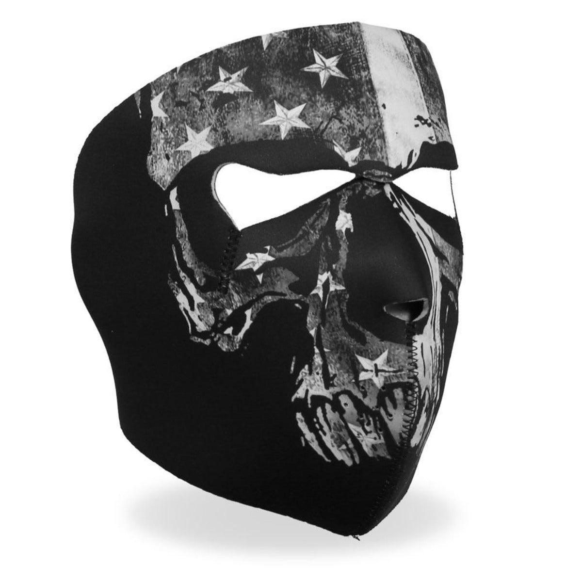 Hot Leathers Gray Skull Flag Face Mask - American Legend Rider