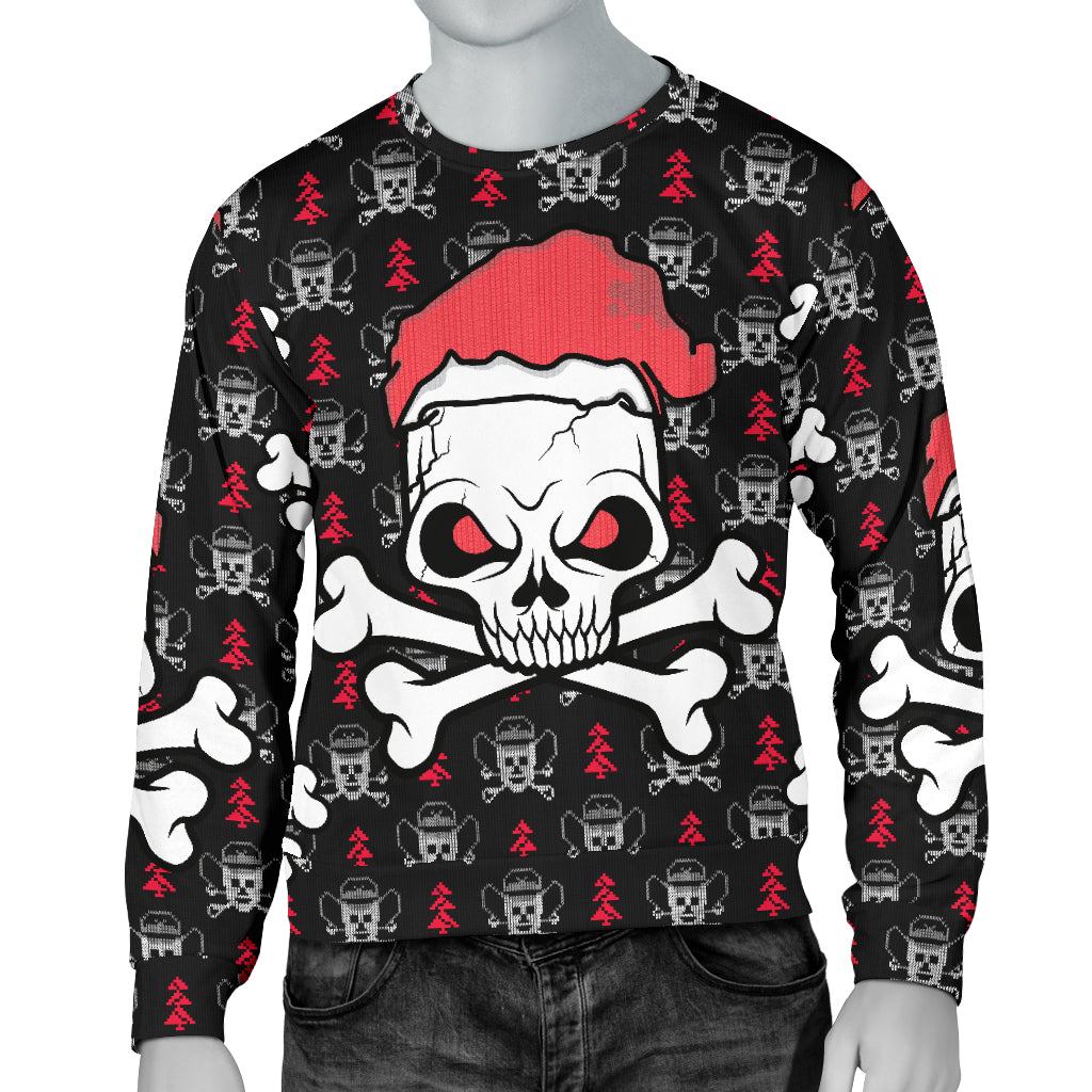 Santa Claus Skull Ugly Sweater