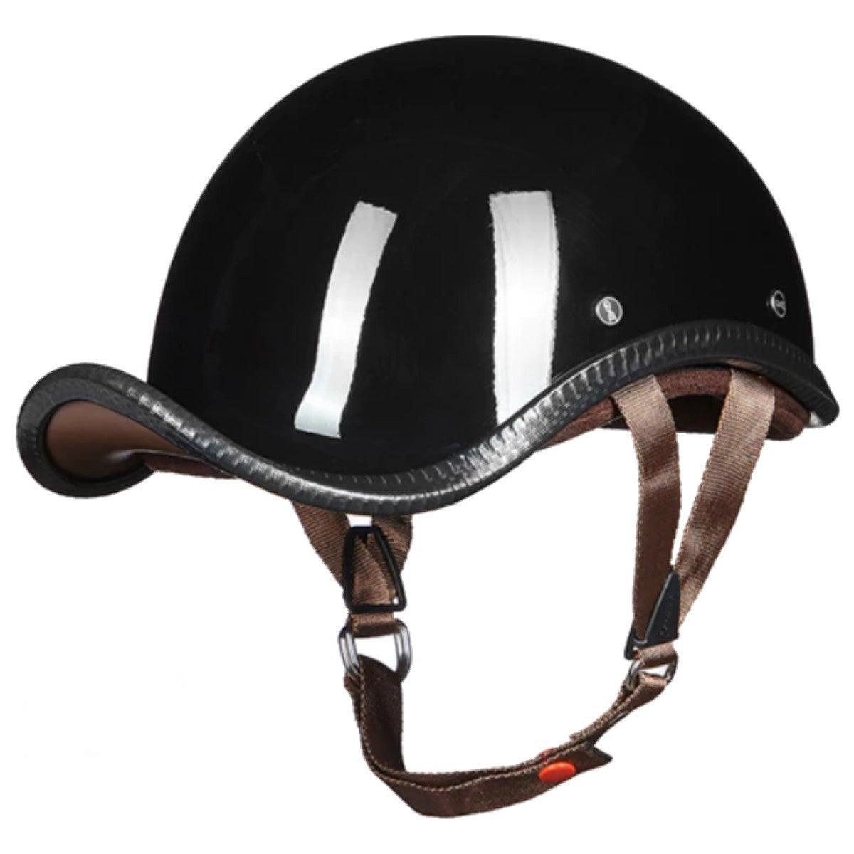 Retro Vintage German Motorcycle Helmet, Gloss Black