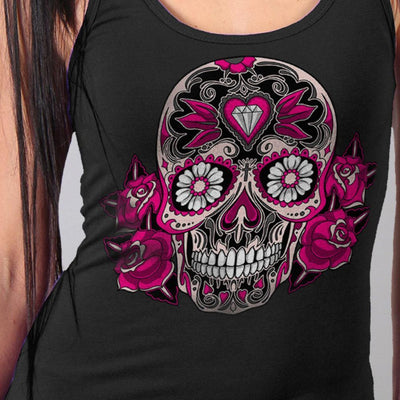 Hot Leathers Women's Color Sugar Skull Thick Strap Tank Top