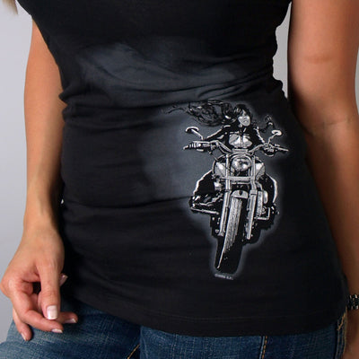 Hot Leathers GLD1053 'This Bitch Just Passed You' Black Ladies Tee