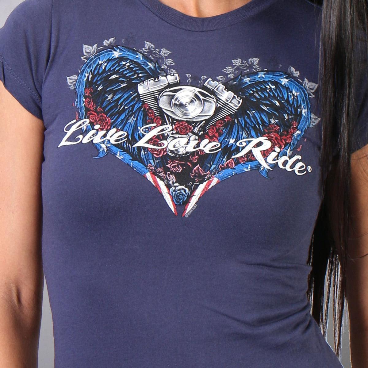 Hot Leathers Women's Angel Wings T-Shirt - American Legend Rider